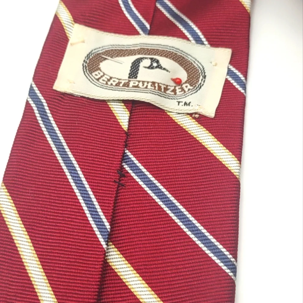 Classic Red Regimental Striped Men's Neck Tie